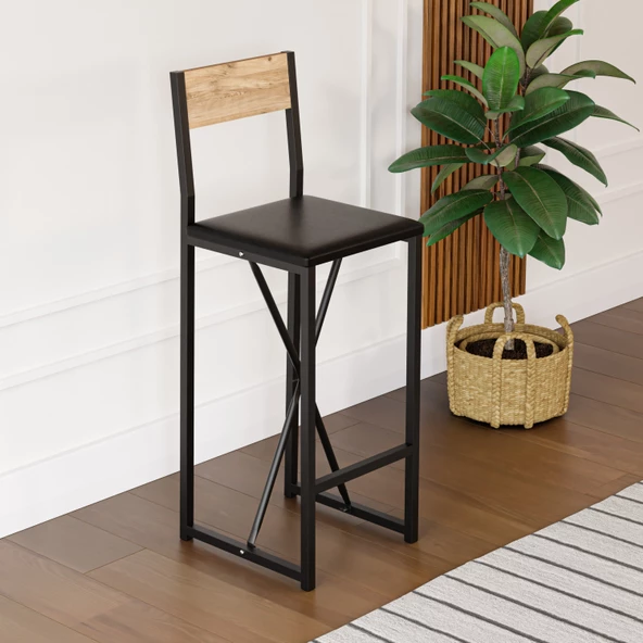 Eportatif Bar Sandalyesi Mutfak Sandalyesi Otel Cafe Döşemeli 1567 - 2