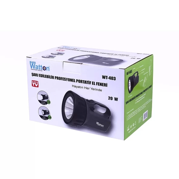 Şarj Edilebilir Profesyonel Portatif El Feneri Wt-403 - Resim 4