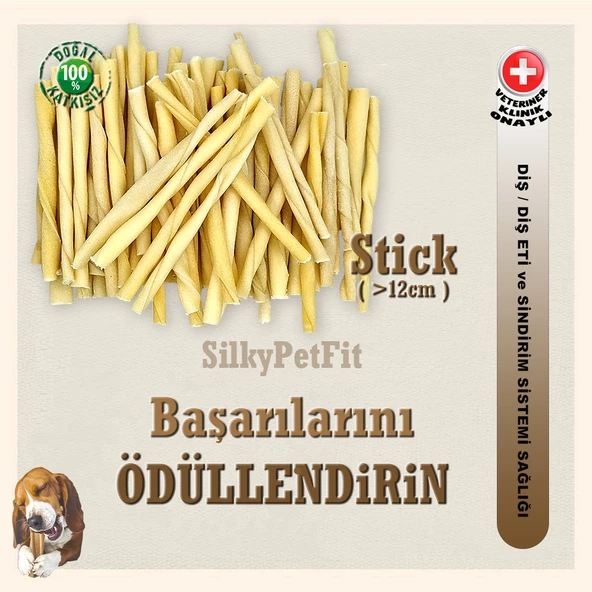 SilkyPetFits - Köpekler için Ödül & Çiğneme Çubuğu - Beyaz Burgu