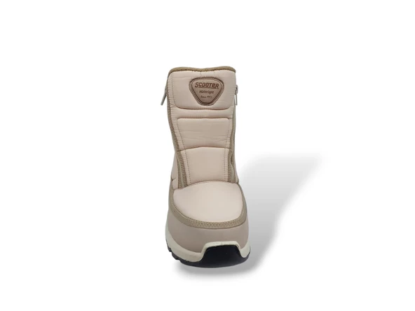 Scooter 7449 Kadın Krem Fermuarlı Su Geçirmez ( Watertight ) Kar Botu - 5