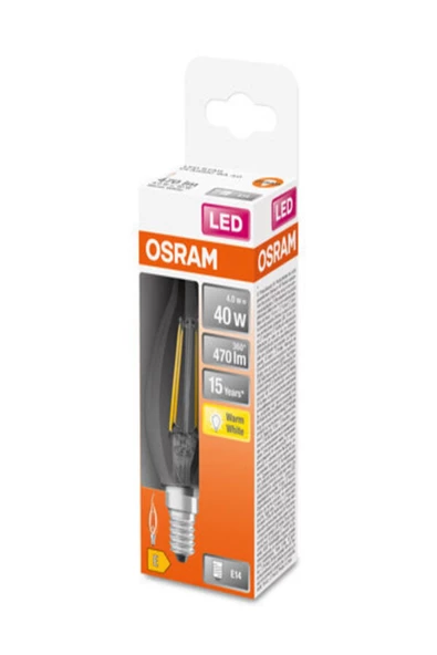 Osram Led 4W 2700K 470lm E14 Duy Flamanlı Sarı Işık Ampul - 6