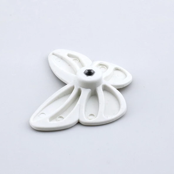 Plastik Kelebek Kulp Beyaz Mobilya Çoçuk Odası Kız Erkek Dolap Kapak Kulpu Çekmece Kulbu 1 ADET - Resim 8