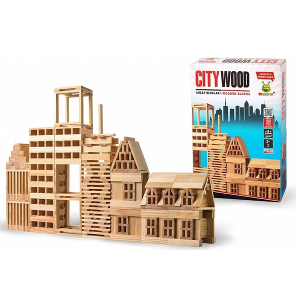 City Wood Ahşap Bloklar 100 Parça