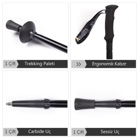 Evolite Runner Micro Quick-Lock Trekking Batonu - 4
