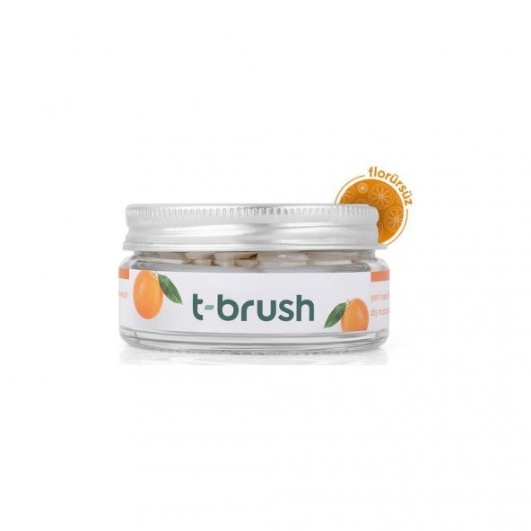 T-Brush Portakal Aromalı Diş Macunu Tableti-Florürsüz