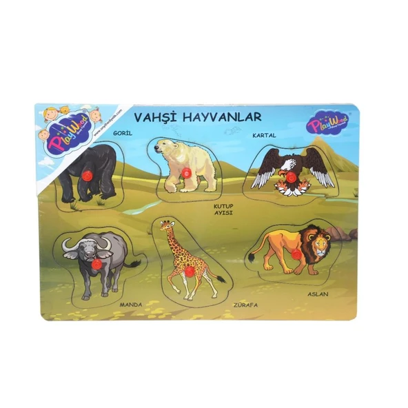 NessiWorldONY-328 329 Onyıl, Ahşap Tutmalı Vahşi Hayvanlar - 4
