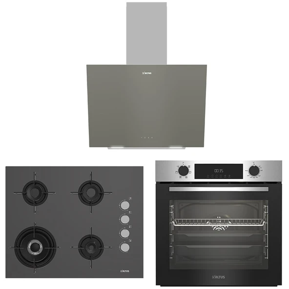 Altus ALA 322 I Fırın 189 GG Ocak 570 G Davlumbaz Gri Ankastre Set