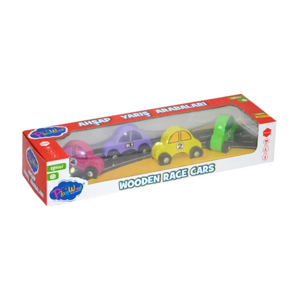 Nessiworld 380-ONY Onyıl, Playwood Ahşap Yarış Arabası 4'lü - 2