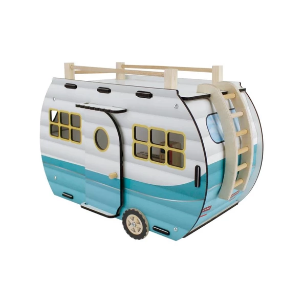 ÇG95 Ahşap Karavan Turkuaz -Okutan - 4