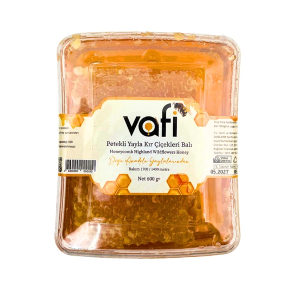 Vafi Petekli Yayla Kır Çiçekleri Balı 600 gr