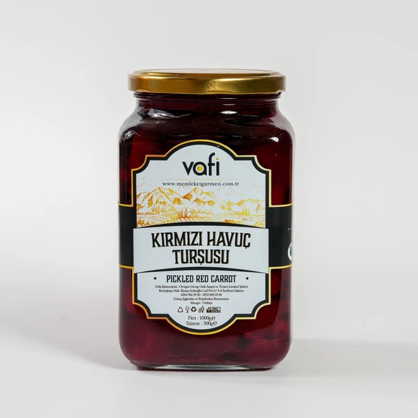 Vafi Turşu Serisi Kırmızı Havuç Turşusu 1000cc-500gr