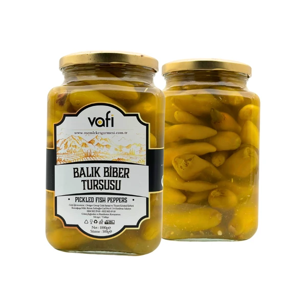 Vafi Turşu Serisi Balık Biber Turşusu 1000cc-500gr