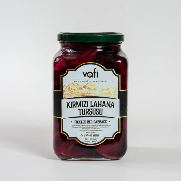 Vafi Turşu Serisi Kırmızı Lahana Turşusu 1000cc-500gr