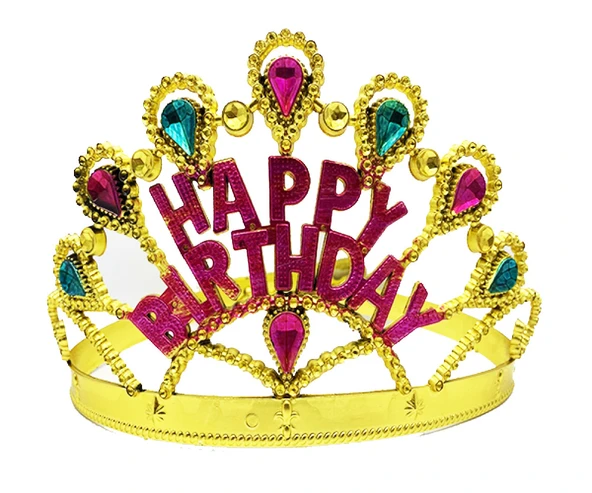 Nessiworld Altın Renk Happy Birthday Yazılı Doğum Günü Tacı 60 cm - 2