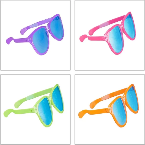 Nessiworld  Büyük Parti Gözlüğü Rengarenk 12 Adet 27x9 cm - 4