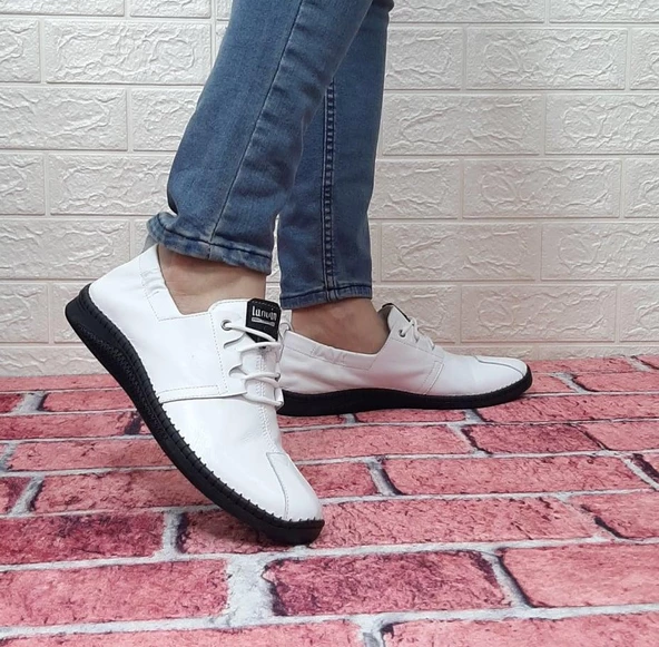 Voyager 5146 Beyaz İçi Dışı Hakiki Deri Ortapedik Erkek Günlük Ayakkabı