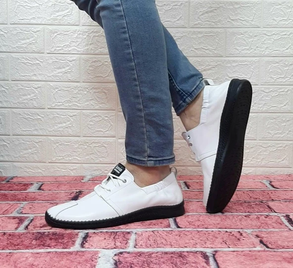 Voyager 5146 Beyaz İçi Dışı Hakiki Deri Ortapedik Erkek Günlük Ayakkabı - 7