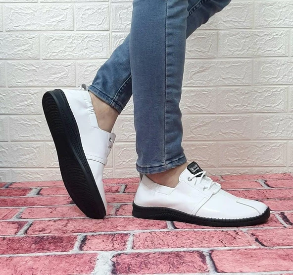 Voyager 5146 Beyaz İçi Dışı Hakiki Deri Ortapedik Erkek Günlük Ayakkabı - 2