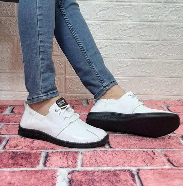 Voyager 5146 Beyaz İçi Dışı Hakiki Deri Ortapedik Erkek Günlük Ayakkabı - 4