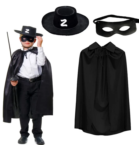 Nessiworld Zorro Pelerini Şapkası ve Maske Seti Çocuk Boy - 1