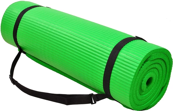ZERO GYM Egzersiz Matı Yeşil 180X60X1CM Ekstra Kalın Yüksek Yoğunluklu Yırtılmaz Egzersiz Yoga Minderi Ve Taşıma Kayışı - 4