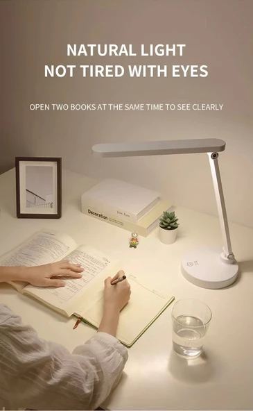Şarjlı 40 Led Çalışma Okuma Işığı Kademeli Masa Lambası Ayarlanabilir Renk Tonu Ve Parlaklık Ps-1912 - Resim 2