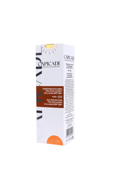 Capicade Güneş Koruyucu Krem Yaşlanma Karşıtı Collagen SPF50+ 100 ml