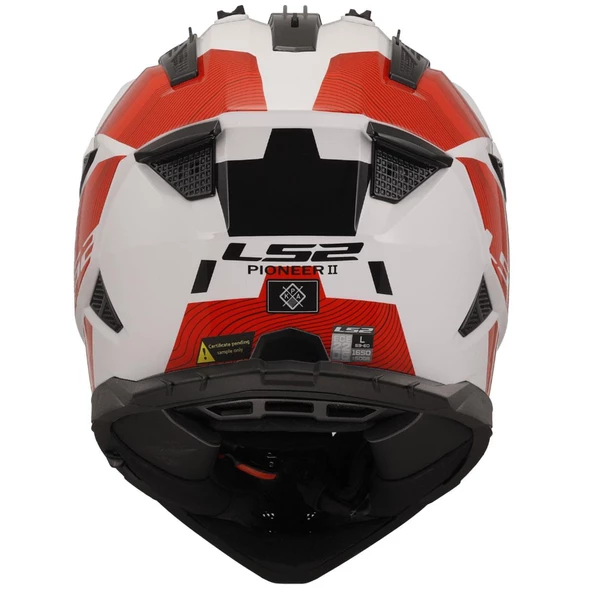 LS2 PIONER 2 HILL BEYAZ-KIRMIZI KASK - Resim 4