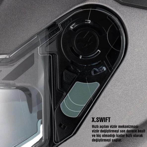 NEXX Y.100 B-SIDE MAT SİYAH-YEŞİL KASK - 5