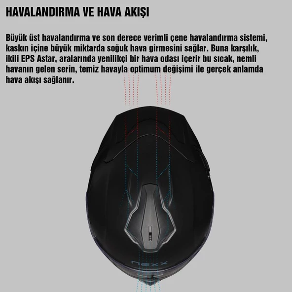 NEXX Y.100R BARON MAT INDIGO MAVİ KASK - Resim 3