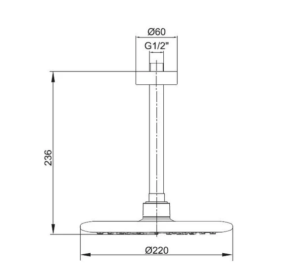 Ar Acuba Tepe Duş Başlığı Tavandan Borulu (Ø 220 mm) 102145063 - 2