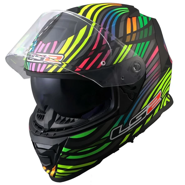 LS2 STORM 2 POWER MAT SİYAH-GÖKKUŞAĞI KASK - Resim 4