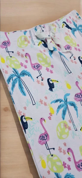 Flamingo Desenli Kısa Kol Kız Çocuk Pijama Takım - 6