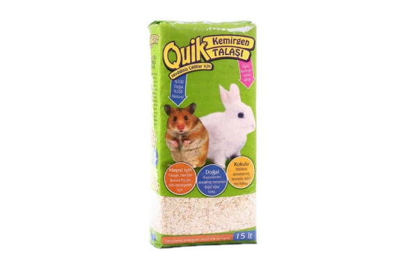 Quik Kemirgen Talaşı 15 LT.  Tavşan-Hamster-Guneia Pig Gibi Kemirgenler İçin