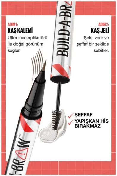 Maybelline New York Build a Brow 2in1 Kaş Kalemi ve Jeli Ash Brown 259 - 4
