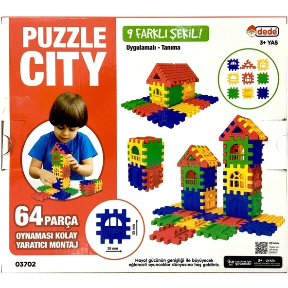 Nessiworld Puzzle City 3D Yapı ve Tasarım Blokları 64 Parça - 5