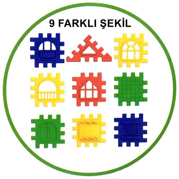 Nessiworld Puzzle City 3D Yapı ve Tasarım Blokları 64 Parça - 3