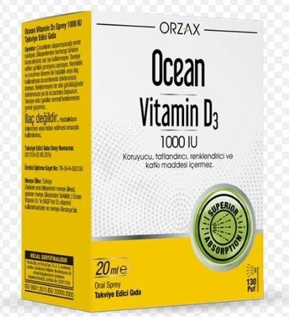 Ocean Vitamin D3 1000 IU 20Ml Sprey - SKT:04/2026