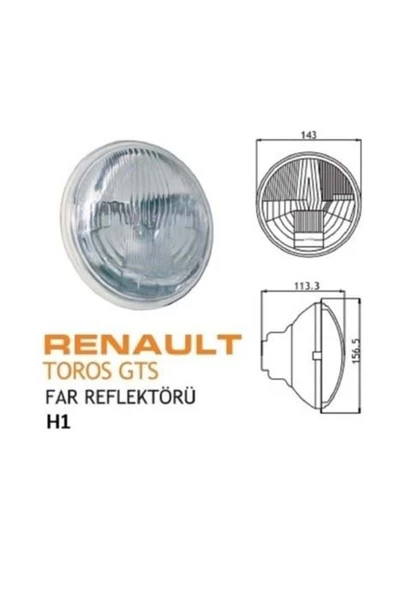 FARBA Far Reflektörü Renault R12 Toros Iç (UZUN) H1 - Resim 2