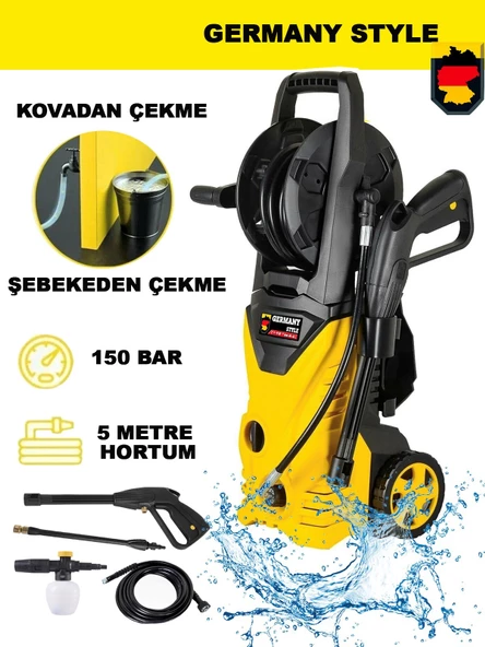 Germany Style 150 Bar Bakır Sargılı Buharlı Yüksek Basınçlı Araç Yıkama Seti Makinesi - 2
