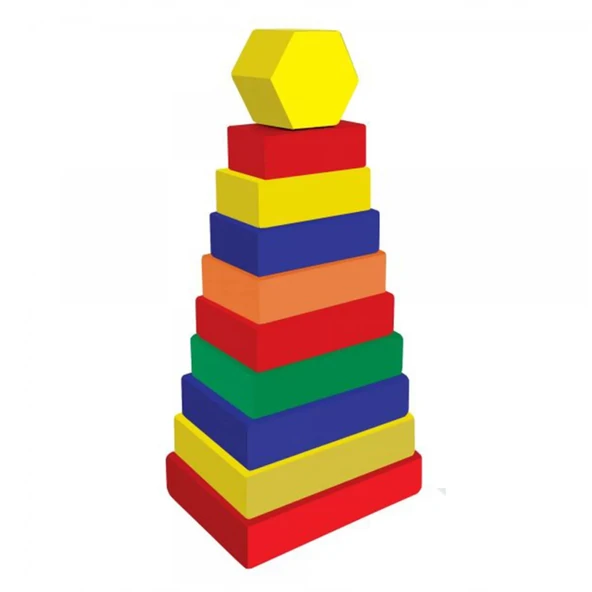 Nessiworld Playwood Ahşap Dikdörtgen Renkli Kule - 3