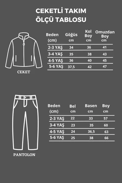 Çıtçıtlı Balon Cepli 3 Parça Erkek Çocuk Ceketli Takım - 2