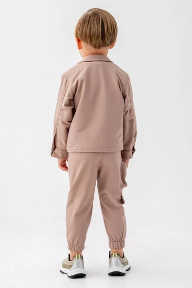 Çıtçıtlı Balon Cepli 3 Parça Erkek Çocuk Ceketli Takım - 7