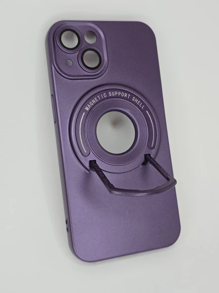 İPHONE 14 MOR LENSLİ ARKA TUTMAÇLI KILIF - 3