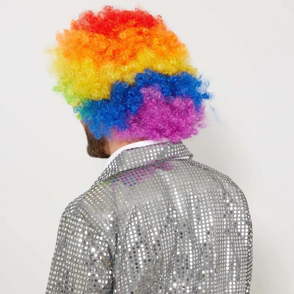 Nessiworld  Rengarenk Kıvırcık Afro Bonus Peruk - Resim 5
