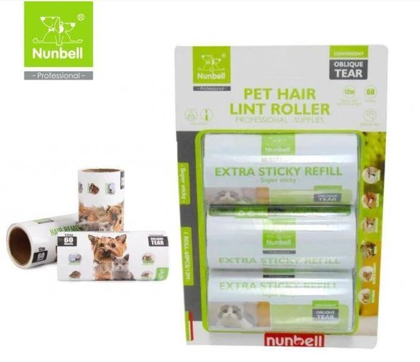 Nunbell Mega Tüy Toplayıcı Yedek Rulo 3X60 Yap