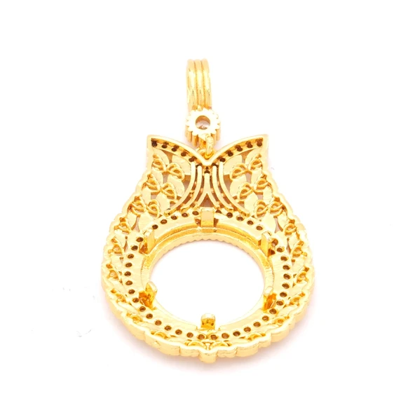 Altın Kaplama Arpalı Lale Model Çeyrek Çerçeve Kolye Ucu TGR-361 - Resim 5