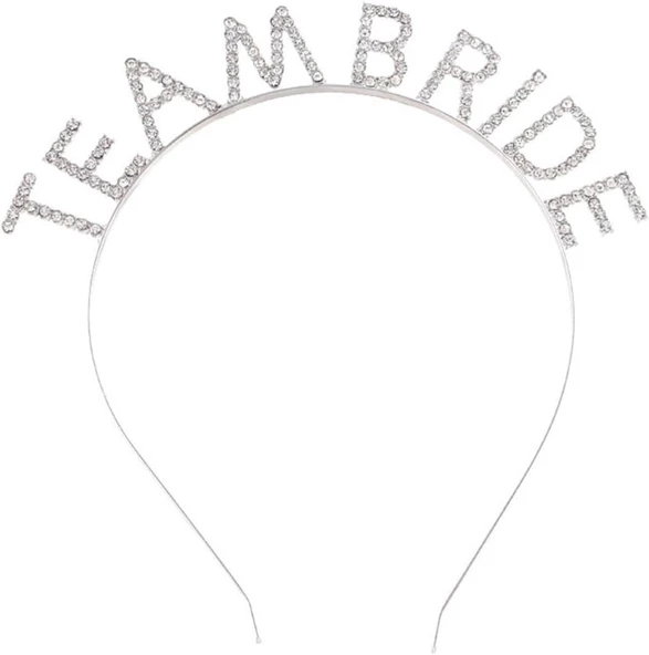 Nessiworld    Gümüş Kaplama Kristal Taşlı Team Bride Taç 16x17 cm