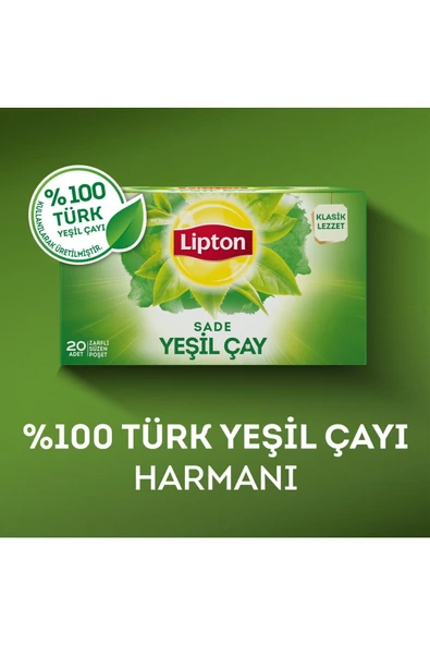 Lipton Yeşil Bardak Poşet Sade 20 li X 6 Adet - 3