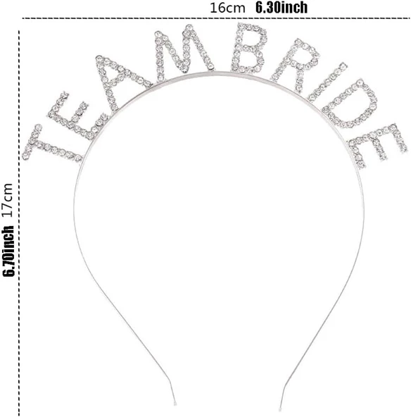 Nessiworld    Gümüş Kaplama Kristal Taşlı Team Bride Taç 16x17 cm - 2